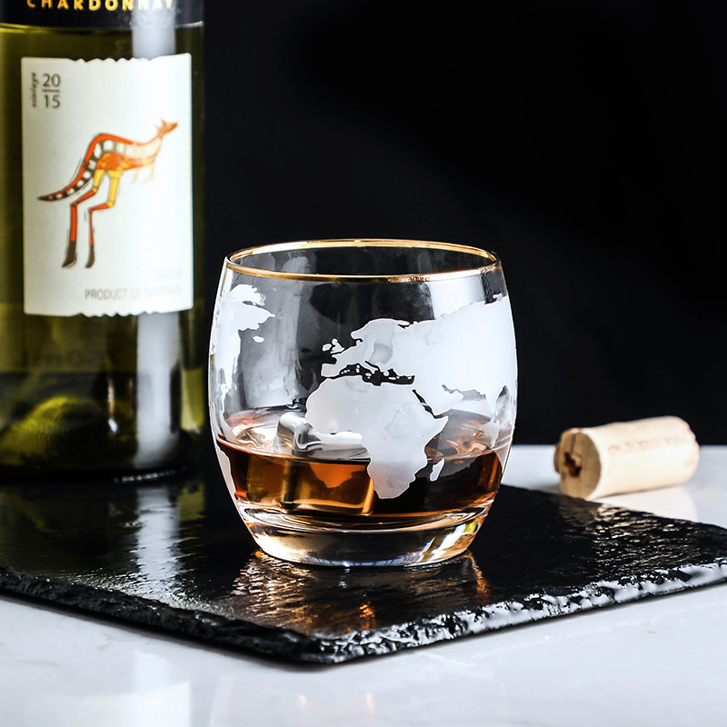 Wine Beer World - Mapa świata Whisky lampka do wina